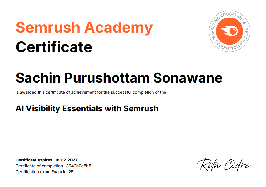 SEO Certificate 2026