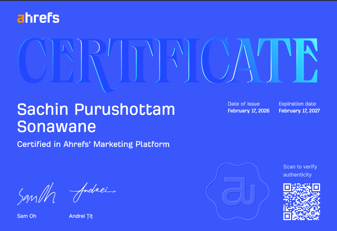 aherf seo certificate 2026